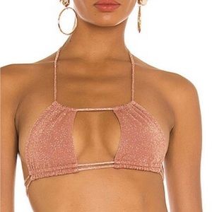 Montce mauve sparkle Brasil clip bikini top. Size XL. Worn once, cleaned.